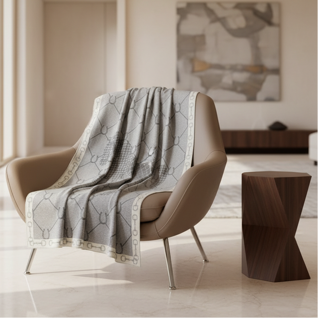 Gray Manor Horse Throw Blanket