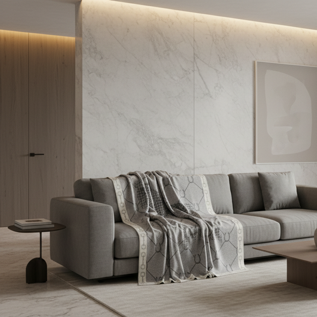 Gray Manor Horse Throw Blanket