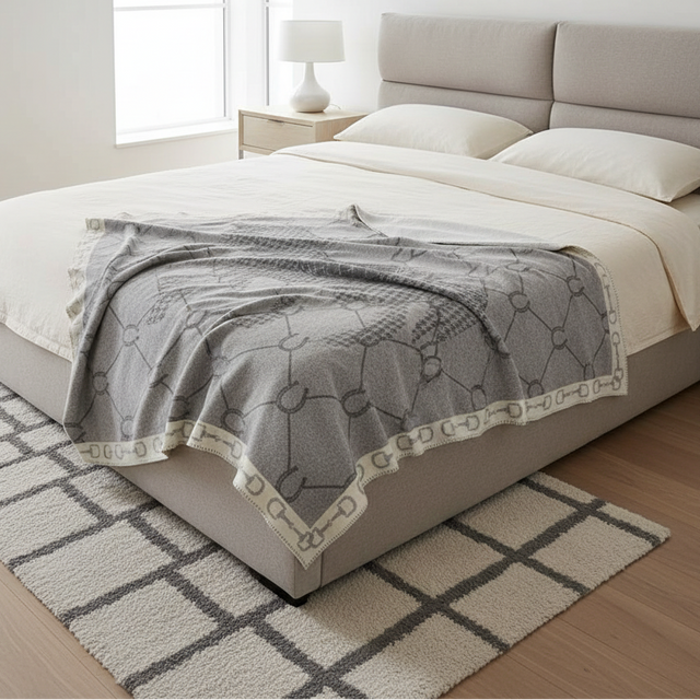 Gray Manor Horse Throw Blanket