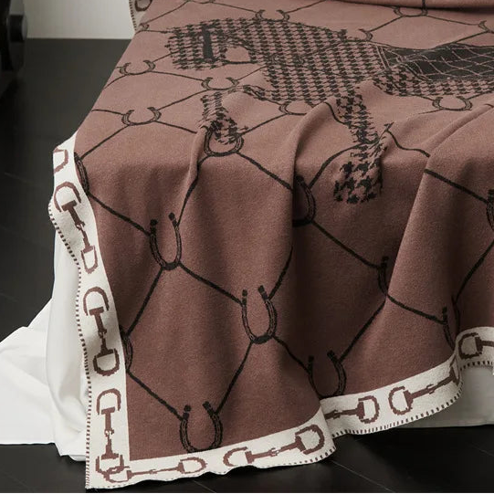 Brown Manor Horse Throw Blanket