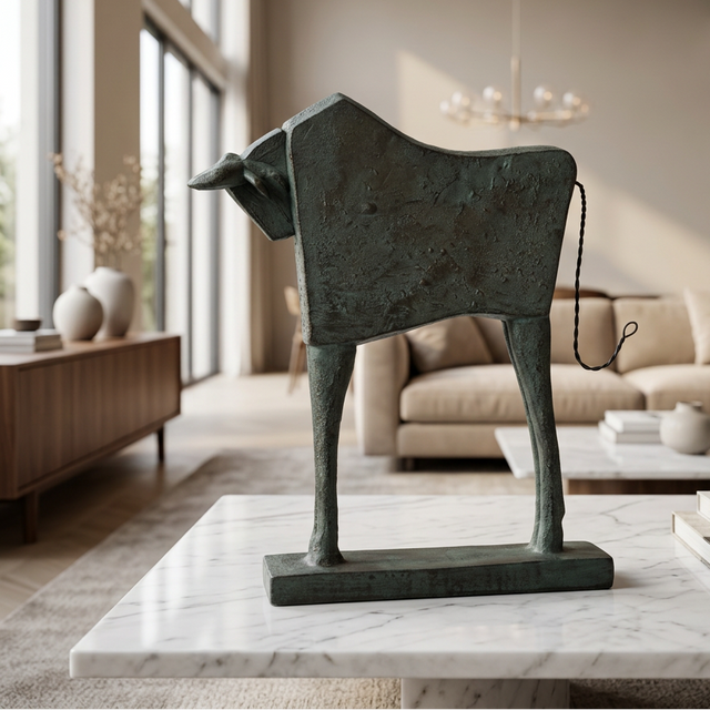 Patina Bull Statue