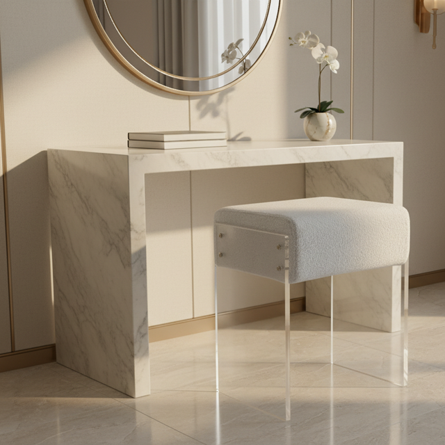 Lumera Accent Stool - White