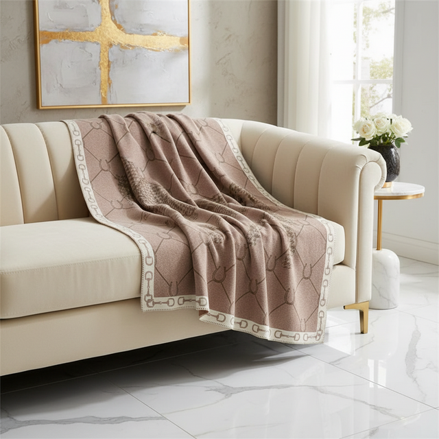 Mauve Manor Horse Throw Blanket