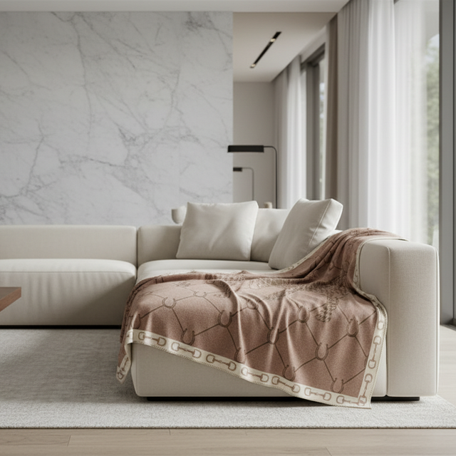 Mauve Manor Horse Throw Blanket