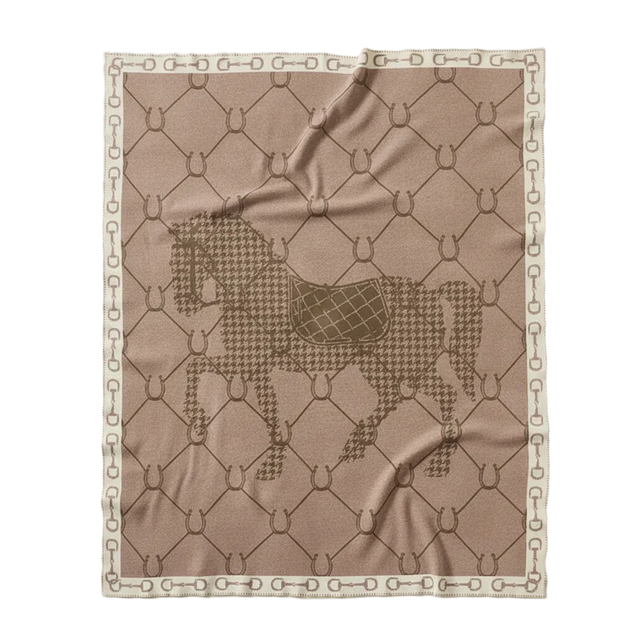 Mauve Manor Horse Throw Blanket