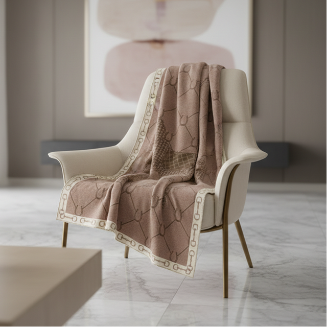 Mauve Manor Horse Throw Blanket