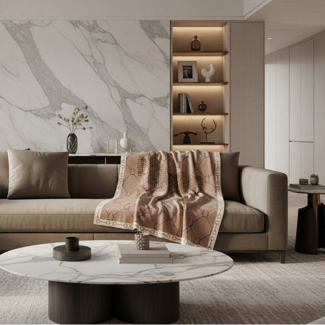 Mauve Manor Horse Throw Blanket