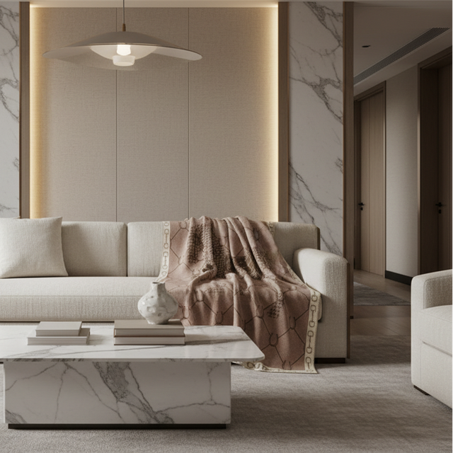 Mauve Manor Horse Throw Blanket