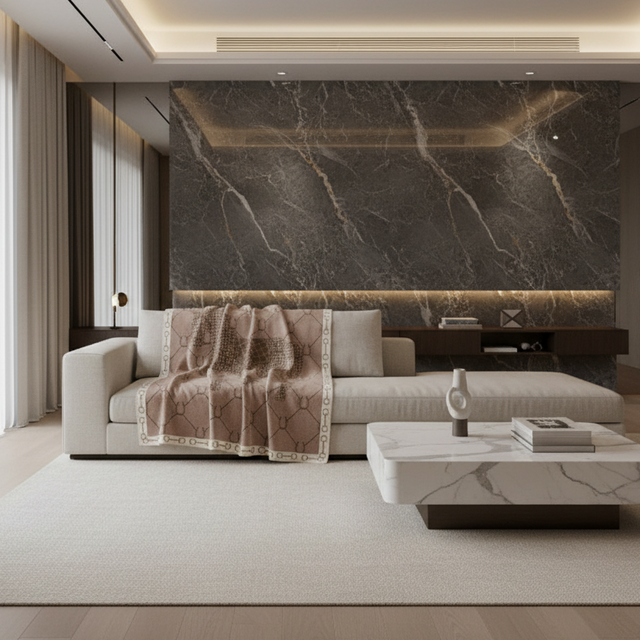 Mauve Manor Horse Throw Blanket