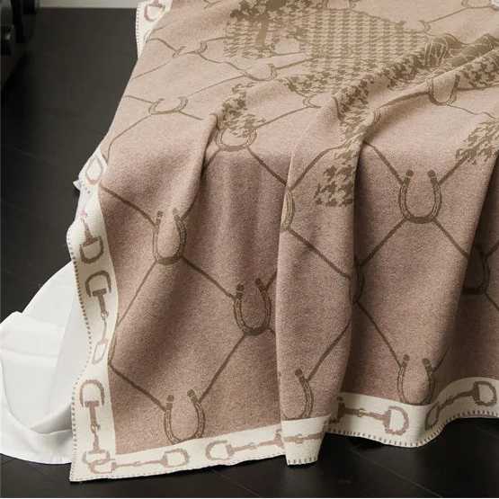 Mauve Manor Horse Throw Blanket