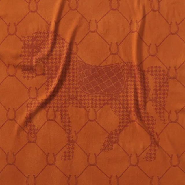 Orange Manor Horse Throw Blanket