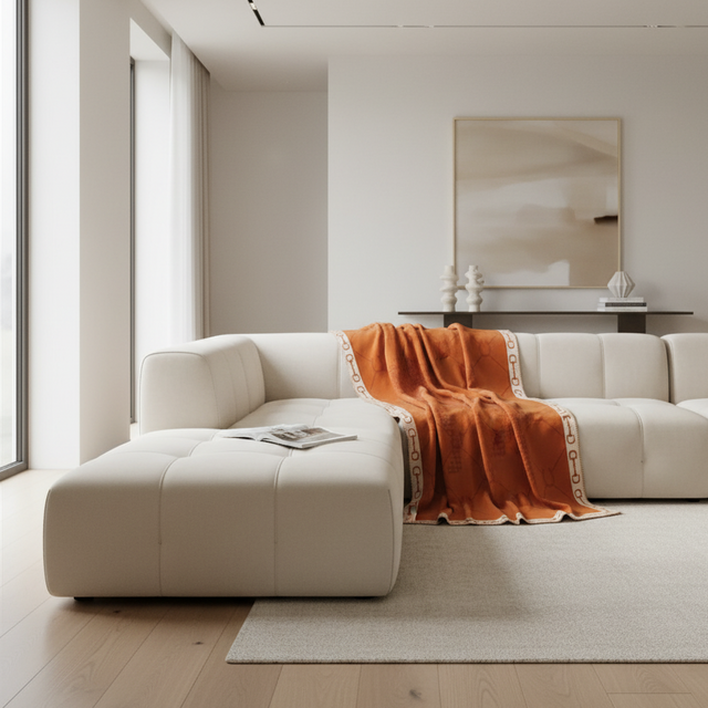 Orange Manor Horse Throw Blanket