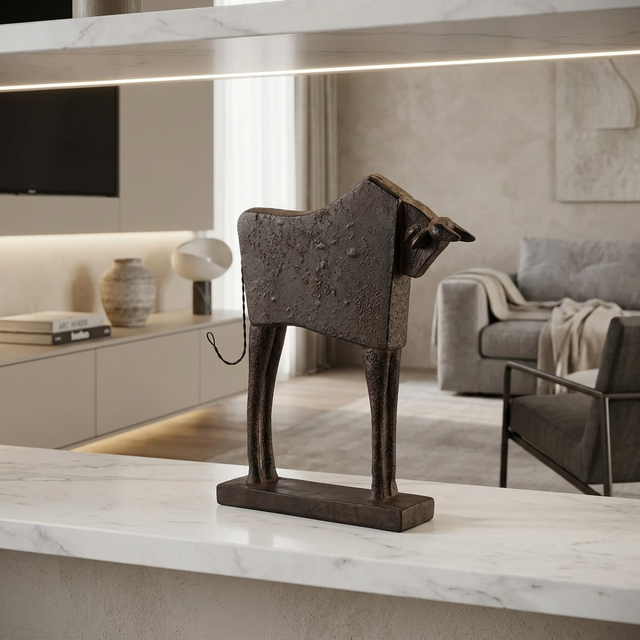 Patina Bull Statue