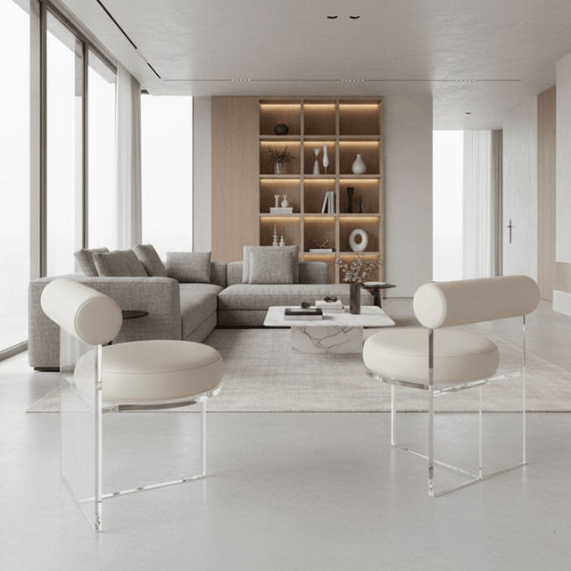 Aurora Mirage Stool - Ivory White - Palatium Lux