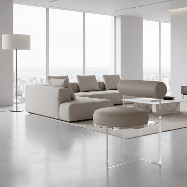 Aurora Mirage Stool - Whisper Gray - Palatium Lux