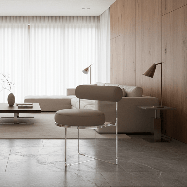 Aurora Mirage Stool - Whisper Gray - Palatium Lux