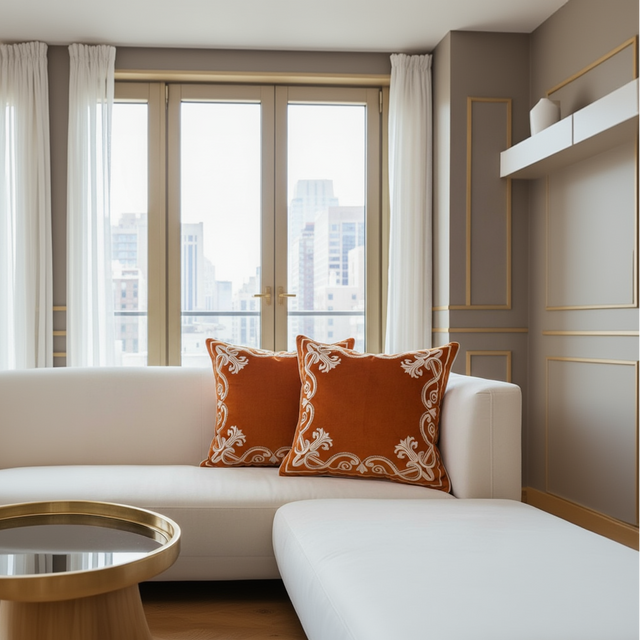 Baroque Embroidered Pillow Cover