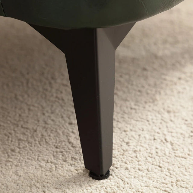 Black Luca Montero Faux Leather Stool - Palatium Lux