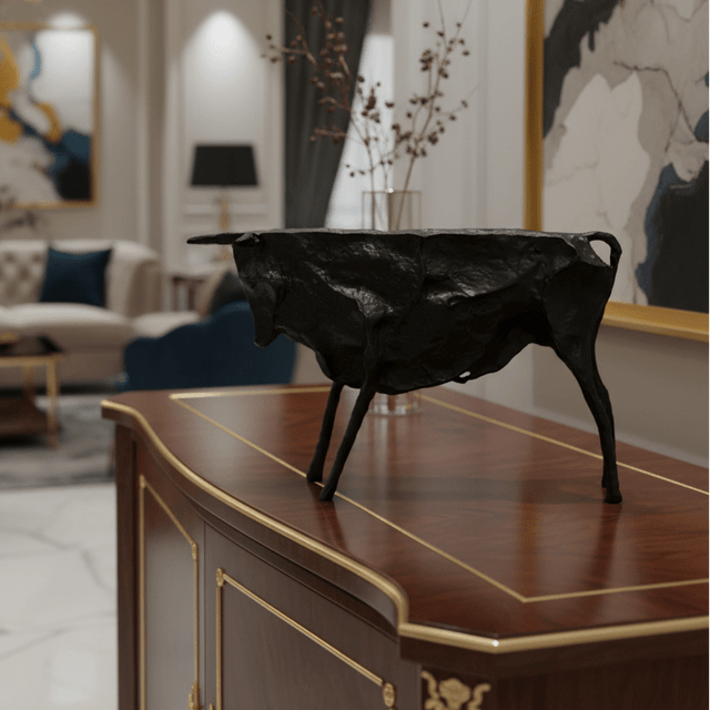 Black Taurus Statue statue - Palatium Lux