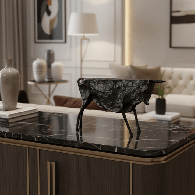 Black Taurus Statue statue - Palatium Lux