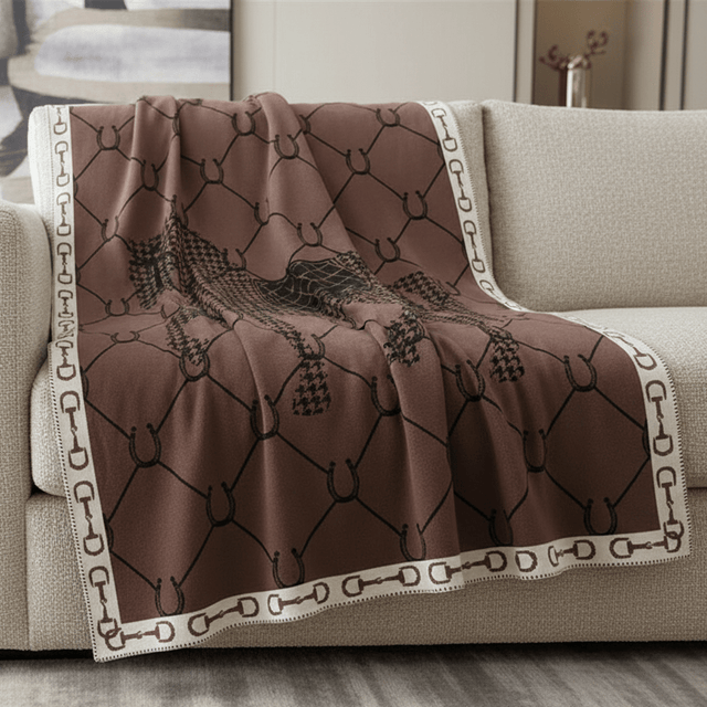 Brown Manor Horse Throw Blanket blanket - Palatium Lux