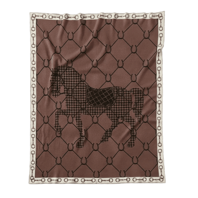 Brown Manor Horse Throw Blanket blanket - Palatium Lux