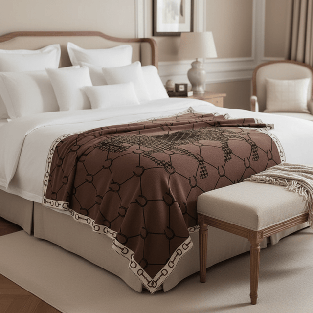 Brown Manor Horse Throw Blanket blanket - Palatium Lux