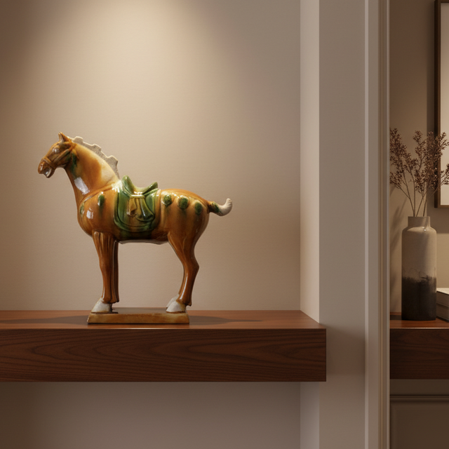 Dynasty Warrior Ceramic Horse Statue