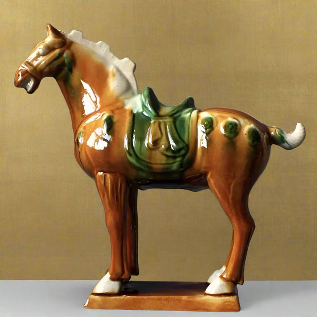 Dynasty Warrior Ceramic Horse Statue statue - Palatium Lux