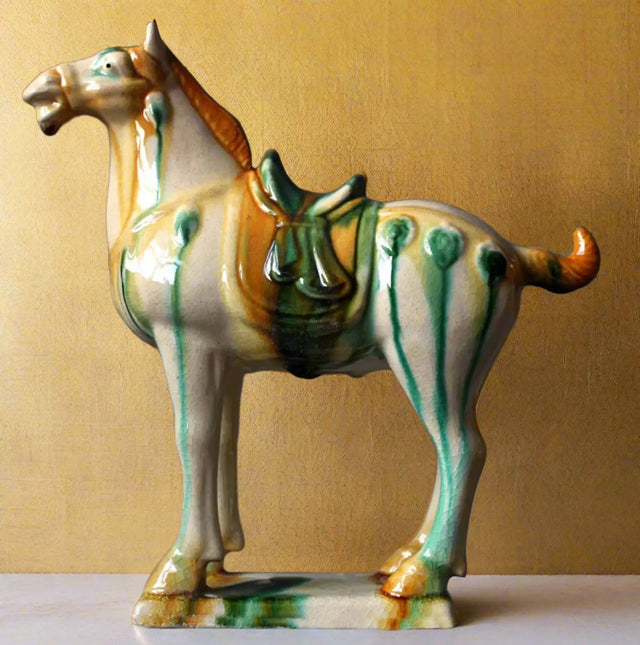 Dynasty Warrior Ceramic Horse Statue statue - Palatium Lux