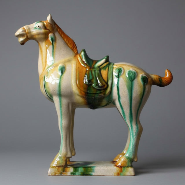 Dynasty Warrior Ceramic Horse Statue statue - Palatium Lux