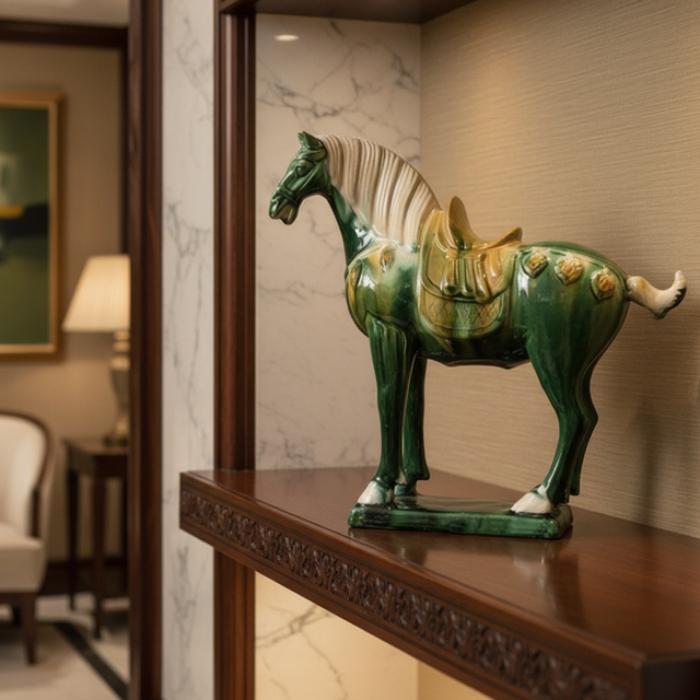 Dynasty Warrior Ceramic Horse Statue