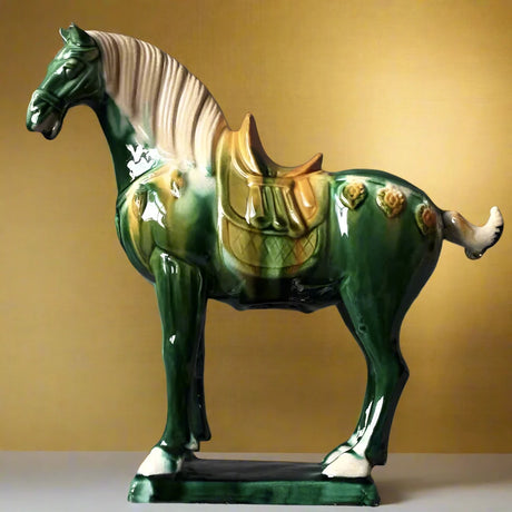 Dynasty Warrior Ceramic Horse Statue statue - Palatium Lux