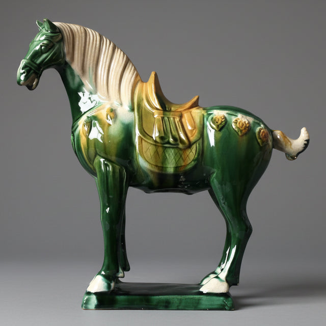 Dynasty Warrior Ceramic Horse Statue statue - Palatium Lux