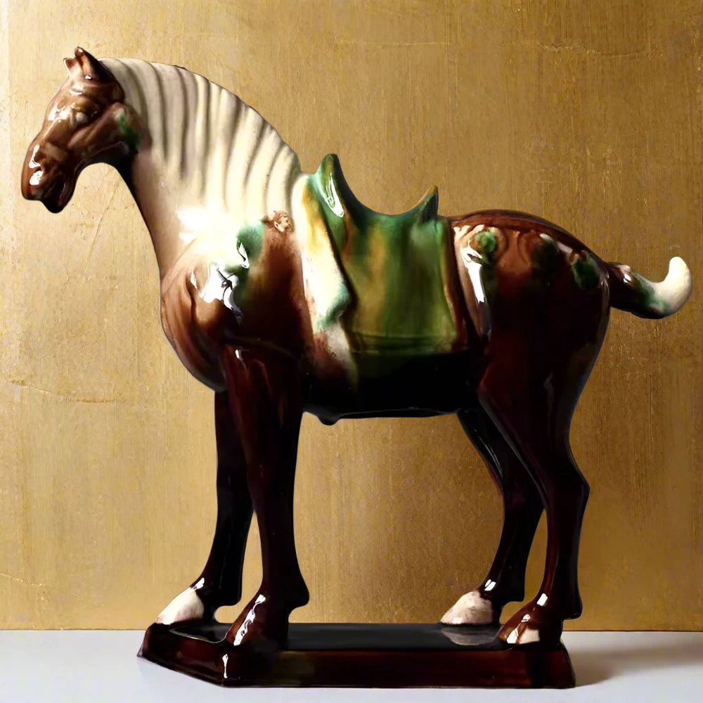 Dynasty Warrior Ceramic Horse Statue statue - Palatium Lux