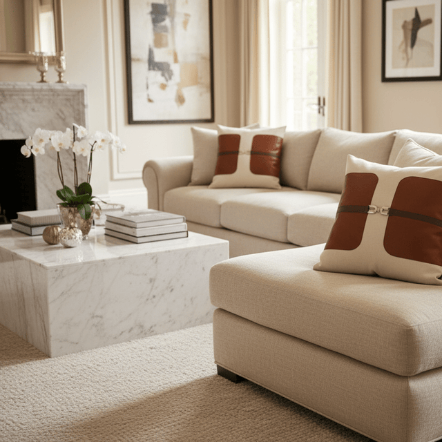 Chloe Leather-Buckled Horse pillow covers - Palatium Lux