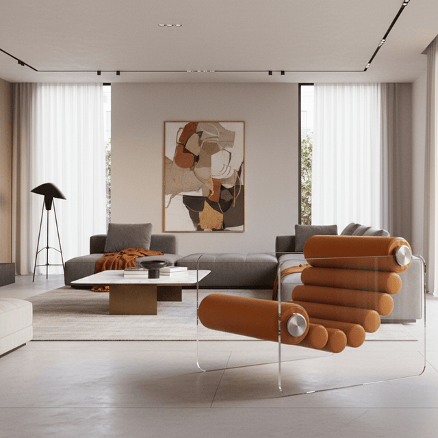 Cloud Nine Accent Chair - Orange - Palatium Lux