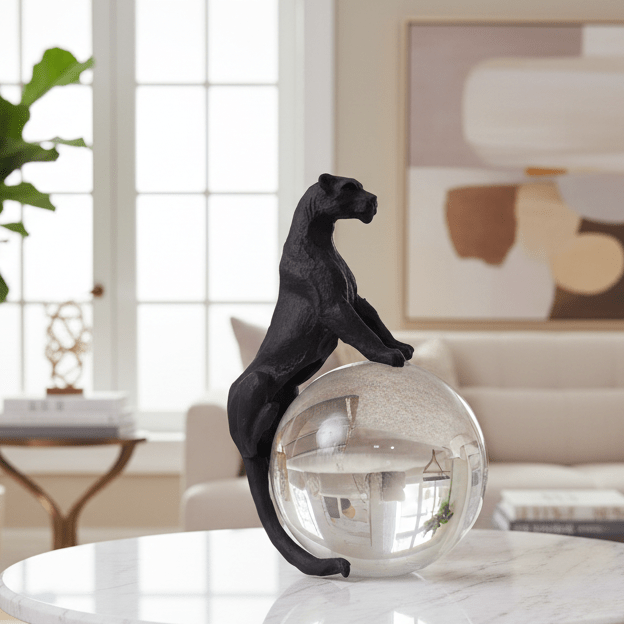 Crystal Oracle Panther Statue statue - Palatium Lux