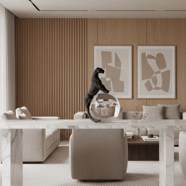 Crystal Oracle Panther Statue statue - Palatium Lux