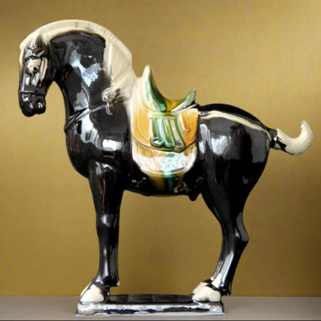 Dynasty Warrior Ceramic Horse Statue statue - Palatium Lux