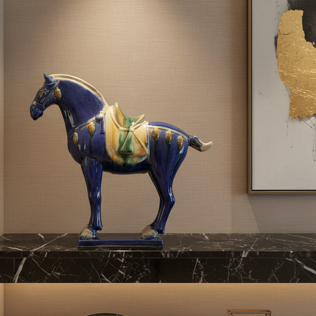 Dynasty Warrior Ceramic Horse Statue