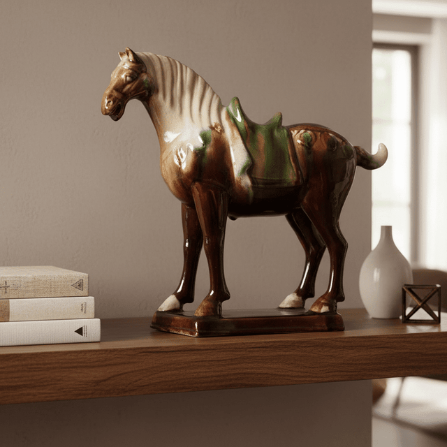 Dynasty Warrior Ceramic Horse Statue statue - Palatium Lux