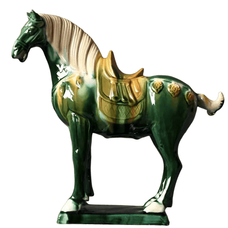 Dynasty Warrior Ceramic Horse Statue statue - Palatium Lux