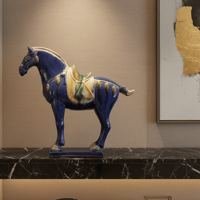 Dynasty Warrior Ceramic Horse Statue statue - Palatium Lux