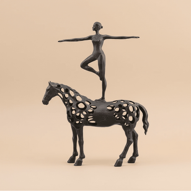 Equestrian Dancer Metal Statue statue - Palatium Lux