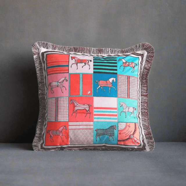 Equestrian Royale Velvet Pillow Cover pillow covers - Palatium Lux