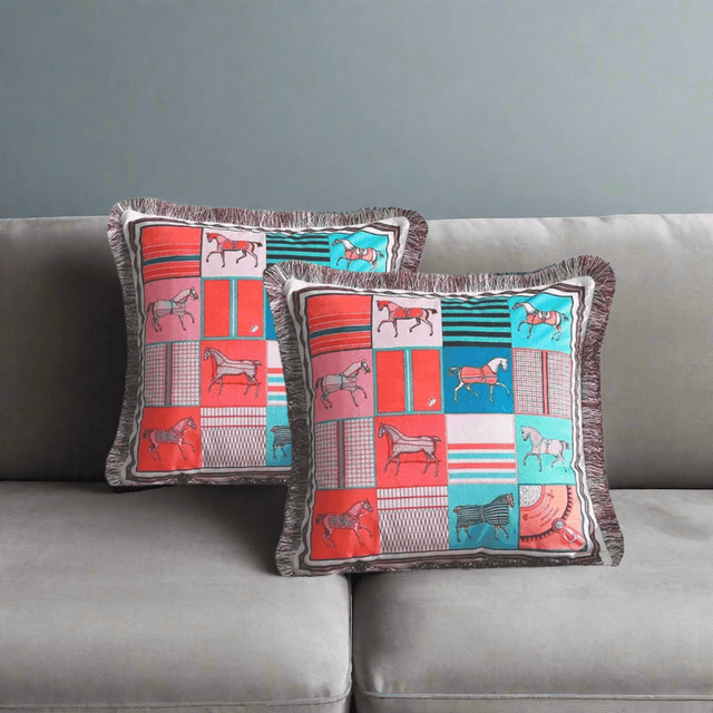Equestrian Royale Velvet Pillow Cover pillow covers - Palatium Lux