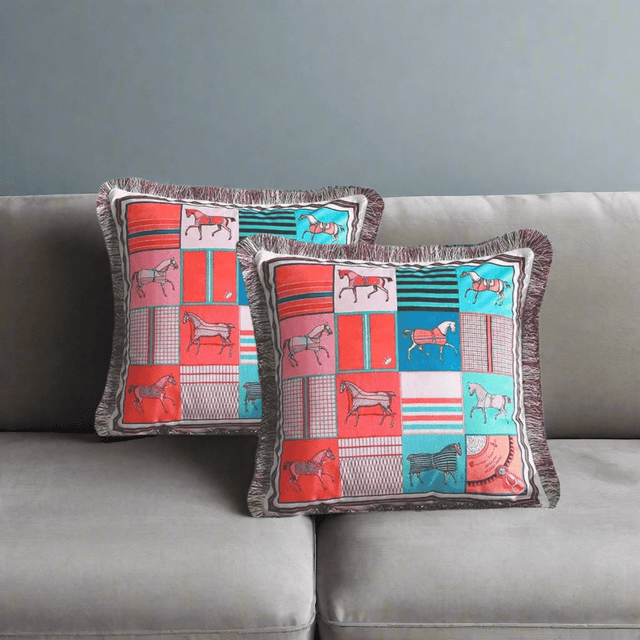 Equestrian Royale Velvet Pillow Cover pillow covers - Palatium Lux