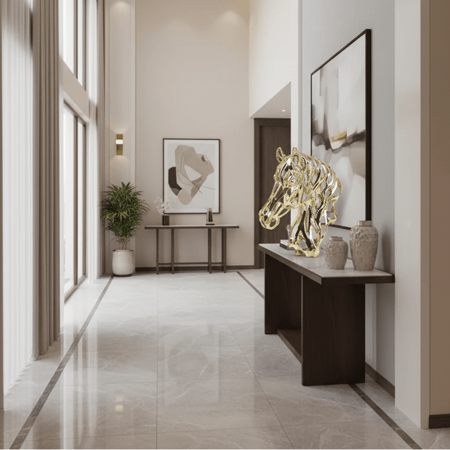 Ethereal Gold Stallion Head Statue statue - Palatium Lux