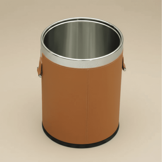 Firenze Leather Waste Bin - Palatium Lux